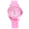 Montres-bracelets mode WOMAGE femmes robe montres haut acier Floral chrysanthème cadran dame caoutchouc gelée bande cadeau Relogio