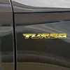 Ny 3D Metal Letter Turbo Emblem Sticker Car Motorcykel Dörr Body Side Bakre baklucke Badge Decal Golden Decor Car Sticker Accessories