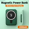 Magnetyczne bezprzewodowe szybkie ładowanie Power Bank przenośna ładowarka 20000mAh Mini szybkie ładowanie ładowarka zewnętrzna do 12 13 14 L230712