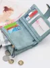 2022 Tri-fold Short Women Wallets With Coin Zipper Pocket Minimalist Frosted Soft Leather Ladies Purses Female Pink Small Wallet L230704