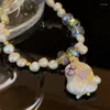 Strand Heavy Industry Baroque Pearl Green Crystal Bracelet Design Sense Alien Fashion Freshwater Bead Pulling With Jewelry