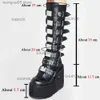 Buty marka projekt duży rozmiar 43 czarny gotycki styl fajne punkowe buty motocyklowe damskie buty na koturnie wysokie obcasy łydki buty damskie buty T230712