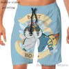 Träningsoveraller för män Sommar Roligt tryck Herr Linne Dam Dodogama Boi (MonHun World) Beach Shorts Set Fitness Väst