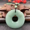 Pendant Necklaces Natural White Green Chinese Jade Dragon Pendant Necklace Fashion Charm Accessories Carved Amulet Gifts for Women Men HKD230712