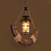 Pendant Lamps Loft Industrial Wood Chandelier Creative Living Room Bar Dining Handing Lamp Vintage Glass Suspension Light