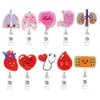 10 Pcs/Lot porte-clés personnalisés organe poumon coeur soins infirmiers acrylique paillettes en plastique Badge bobine pour infirmière médecin accessoires porte-Badge