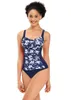 Costumi da bagno da donna SHEKINI Retro Print Twisted Front Tankini Set Tummy Control Costumi da bagno a due pezzi Costumi da bagno increspati Cute Beach