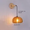 Lâmpada de parede moderna abóbora lâmpadas de madeira led minimalista arandela para quarto cabeceira bb estudo sala de estar decoração de casa iluminação brilho