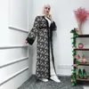 ملابس عرقية مسلم الموضة عادي وأنيقة ردية مطبوعة من الدانتيل فستان Abaya Dubai Hijab كارديجان الإسلامي رداء طويل الأكمام