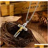 Pendentif Colliers Jésus Croix Collier Or / Noir Pistolet Plaqué En Acier Inoxydable De Mode Bijoux Religieux Pour Femmes Hommes Drop Delivery Pe Dhguv