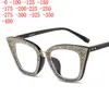 Sonnenbrille Mincl Übergroße Computer Cat Eye Myopie Brille Blaues Licht Blockieren Für Frauen Mode Strass Vergrößerungs Reader NX