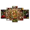 5 paneler Kreativ kärlek Pizzaväggaffischer och tryck Kökstema Dekorativa canvastavlor Modulära bilder Köksväggdekor L230704