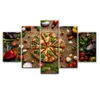 5 Painéis Criativos Love Pizza Wall Posters e Impressões Decorativas com Tema de Cozinha Impressões em Tela Modular Pictures Decoração de Parede de Cozinha L230704