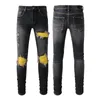 Casual Streetwear Black Slim Fit Jeans Men Autumn Masculina Letter Jeans Pants Trendy Dance Club Skinny s toursers