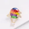 Brooches Korean Version Of Air Balloon Zircon Brooch Fashion Cartoon Enamel Colorful Clouds Clothing Pin Creative Fun Accessories