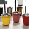 Mokken RVS Espresso Mokken Koffie Melk Water Drinken Ontbijt Kopjes Geïsoleerde Dubbelwandige Vaatwasmachinebestendige Textuur 160ML R230712
