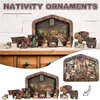 Other Home Decor Nativity Puzzle with Wood Burned Design Wooden Jesus Puzzles Jigsaw Puzzle Game for Adults and Kids Home Decoration Accessories 230712