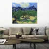 Handgemaakte canvas kunst olijfbomen met de Alpilles Vincent van Gogh schilderij impressionistische landschap artwork badkamer decor