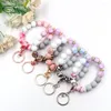 Keychains 1piece Product CN Mama Keyrings Bracelets TRENDY Mother's Day Gift Silicone Beaded Wristlets