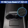 Capa decorativa para console central de carro de fibra de carbono Ultrafina Adesivo de proteção anti-riscos para Tesla Model 3/Y 2021-2022