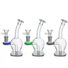 Wholeslae colorido 14mm feminino vidro tabaco água dab rig bong com tigela de erva seca para fumar