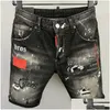 Herrenjeans Dsquared Kurz für Herren Herren Jean Uomo Knie Lässig Designer Luxus Zerrissene Damen Lila Drop Delivery Appare Dhfzk