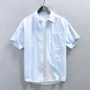 القمصان غير الرسمية للرجال الصيف القميص الأكمام القميص الياباني تصميم الرجع