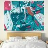 Tapestries stil illustration teen indie sovrum vägg dekoration tapestry vägg hängande anime rosa rum dekor affischer
