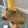 Australië Ultra Mini Sneeuw knielange laarzen Tasman Designer Echt Leer Platform Tazz Schoenen Bont Laarzen Dikke Bodem Kastanje Zwarte Laarzen Bont Klassieke Scuffs Loafers