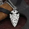 Chains Selling Vintage Ethnic Viking Compass Necklace Men Retro Zinc Alloy Arrow Pendant For Jewelry Gift Him