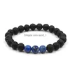 Charm Bracelets 4Colors Natural Black Lava Stone Turquesa Pulsera Vaolcano Aromaterapia Aceite Esencial Difusor Drop Delivery Jewelr Dhl3P