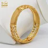 Bangle ANIID Dubai Bangles 24K Gold Color African Bracelet For Women Wholesale Designer Alloy Jewellery Wedding Luxury Hawaiian Jewelry 230711