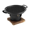 BBQ Grills Mini barbecue oven grill Japanese single person cooking family wooden frame alcohol stove outdoor garden barbecue party barbecue meat tools 230711