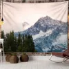 Tapeçarias Dome Câmeras Alpine Snow Scene Tapeçaria Natural Paisagem Pintura A óleo Floresta Boêmia Parede Pendurada Artista Decoração de Casa