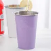 Muggar 350/500 ml Metal Cold Drinking Cup Rostfritt stål Fast färg camping kaffebölmuggar Kök Drinkware Milk Water Cup Home R230712