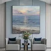El yapımı deniz manzarası sanat resim modern oturma odası dekorasyon yağlı tabak dokulu deniz manzarası sanat resimleri duvar asma sanat eserleri l230704