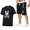 Fatos de treino masculinos Esportes ao ar livre Jogging Terno de manga curta Ghost Rabbit T-shirt de algodão Shorts Verão Casual Feminino 230711