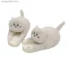 Slippers Comemore Leuke Knuffel Kat Thuis Slippers 2022 Vrouwen Mannen Winter Kaii Vloer Schoenen Harige Slides Meisje Witte Muilezels Grappig cadeau Slipper 42 T230712