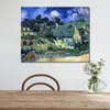 Kunst-Leinwandgemälde, Häuser mit Strohdächern, Cordeville, handgefertigt, Reproduktion von Vincent Van Gogh, Heimdekoration