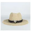 Chapeaux à large bord mode bohême été femmes voyage plage chapeau de soleil élégant dame raphia paille Panama Sunbonnet Sunhat taille 56-58 CM