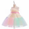 Robes de fille fille volants robe de princesse enfant en bas âge robe de soirée de mariage robe de bal enfants soirée demoiselle d'honneur tulle 1 ans anniversaire robes roses 230712