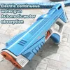 Gun Toys Elektrische Wasserpistole Vollautomatische Pistole Schießen Absorption Burst Wasserpistole Strand Outdoor Kampfspielzeug für Kinder Erwachsene 230711