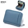 Nowe portfele damskie torebka damska z prawdziwej skóry o dużej pojemności torebki RFID mała miękka torebka ze skóry bydlęcej Mini etui na karty monety L230704