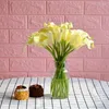 Flores decorativas 100 piezas Lirio de cala blanco artificial con materiales de látex suave para la decoración de la cocina del hogar