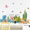 Other Decorative Stickers Seagrass Bubbles Wall Stickers for Kids Room Bedroom Living Room Decoration Coral Small Fish Waterproof PVC Wall Decals Poster x0712