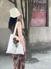 Evening Bags "Wrap A Bouquet Of Flowers To Meet You "women Canvas Bag Simulated Rose Shoulder Handbag Sweet Girls