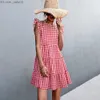 Urban Sexy Dresses Summer Plain Dress Women's O-neck Babado Free Casual Mini Dress 2023 Summer Fashion Women's A-Line Beach Sundress Robe Z230712