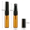 2,5 ml amberkleurige glazen etherische olie-spuitflessen Spray-container Reis hervulbare fles Monsterflesje-fles