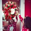 Decorative Flowers Free Ship Christmas Door Wreath Santa Claus Artificial Garland Wreaths For Decoration Couronne De Noel Porte