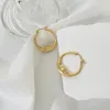 Hoop Earrings Minar INS Fashion Shiny Rhinestone Moon Face For Women Matte Gold Silver Plated Brass Hollow Round Circle Earring